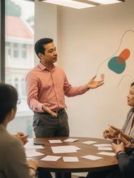 Ely Muruga, ethics and governance lead, facilitating a responsible AI workshop